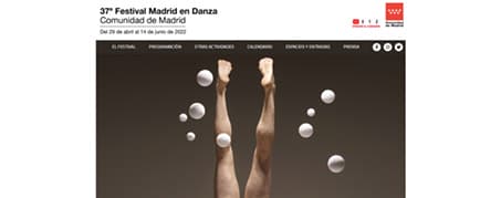 Diseño Web para Web Madrid en Danza